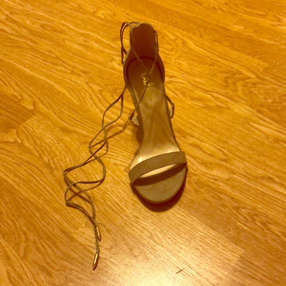 Beige Lace up heels